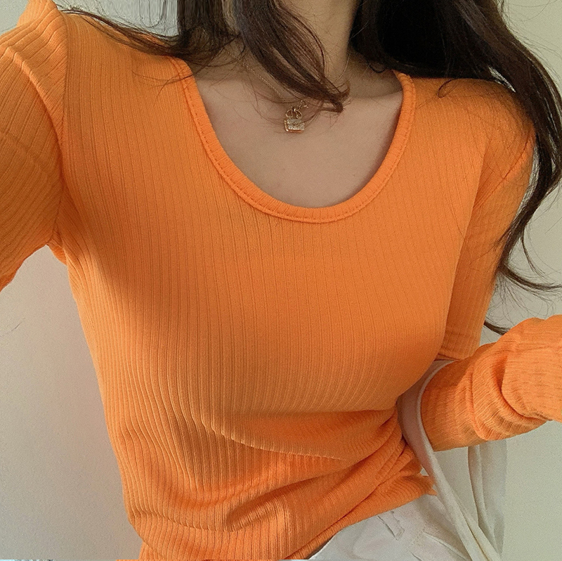 긴팔 티셔츠 오렌지 색상 이미지-S1L40