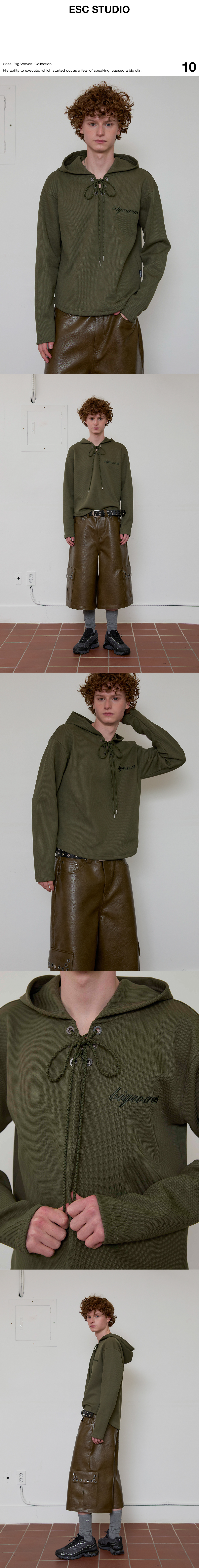 esc-studio-ss-25-eyelet-waffle-hoodie(khaki)