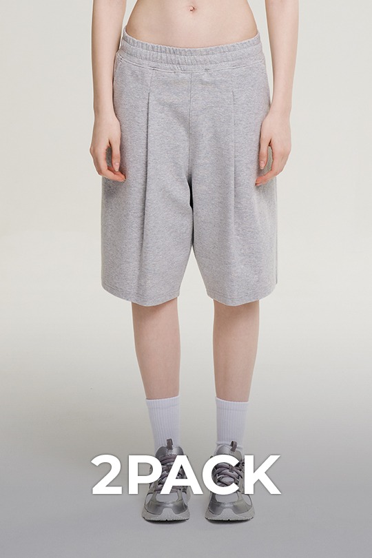[2PACK] 원턱 자이언트핏 프레시 여성 버뮤다팬츠레이지비 래쉬가드