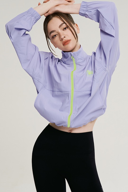 쿨터치 에어라이트 크롭 여성 집업 자켓 라벤더레이지비 래쉬가드