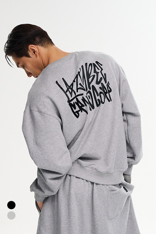 시그니처 그래피티 루즈핏 M 맨투맨 (2컬러)레이지비 래쉬가드