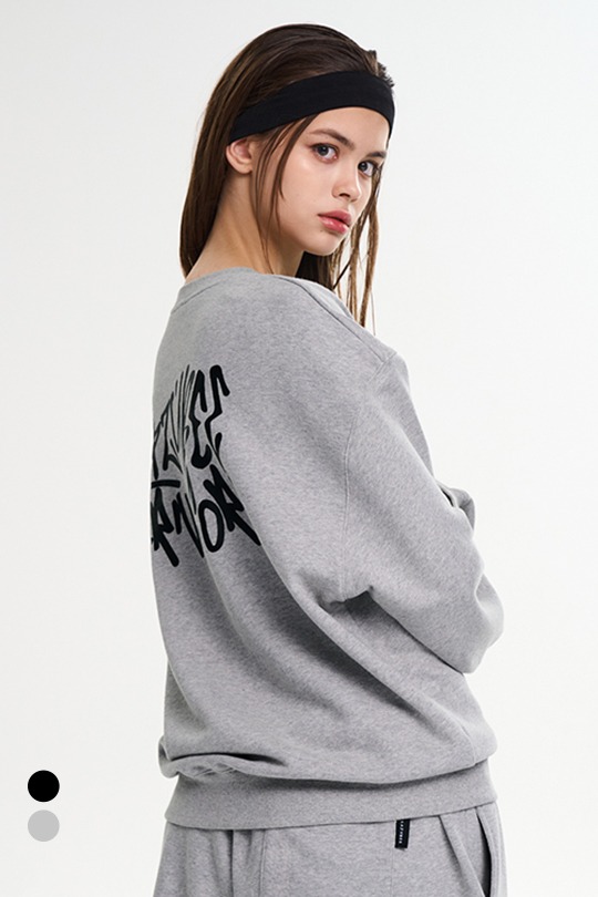 시그니처 그래피티 루즈핏 W 맨투맨 (2컬러)레이지비 래쉬가드