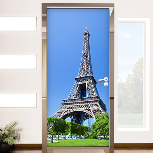 현관문시트지(gm-cp144)-에펠탑과오후의여유
