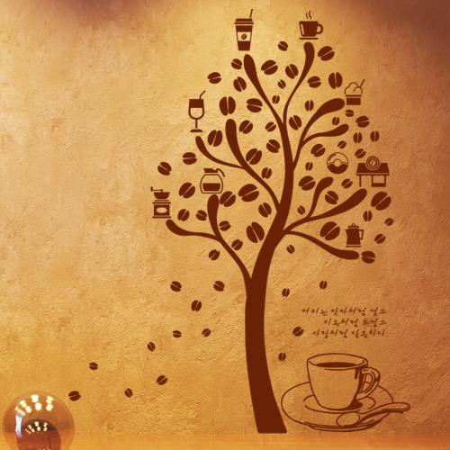 그래픽스티커(gm-ih070)-원두가 열리는 커피콩나무2