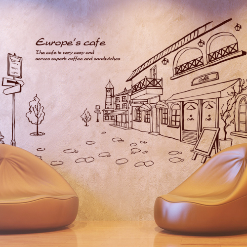 그래픽스티커(gm-ij185)-유럽의 카페거리