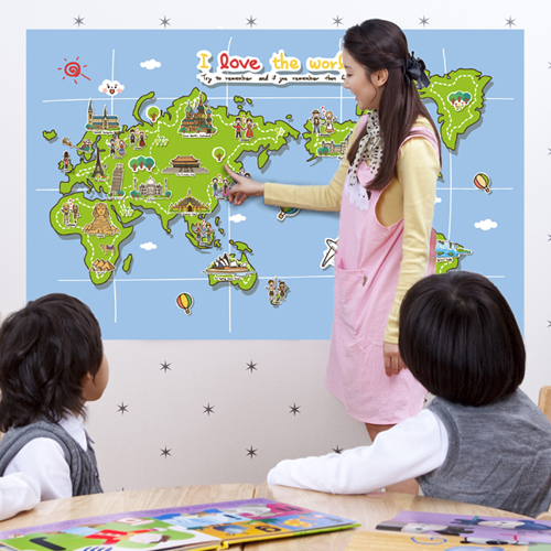 그래픽스티커(gm-ip267)-어린이세계지도(대형)