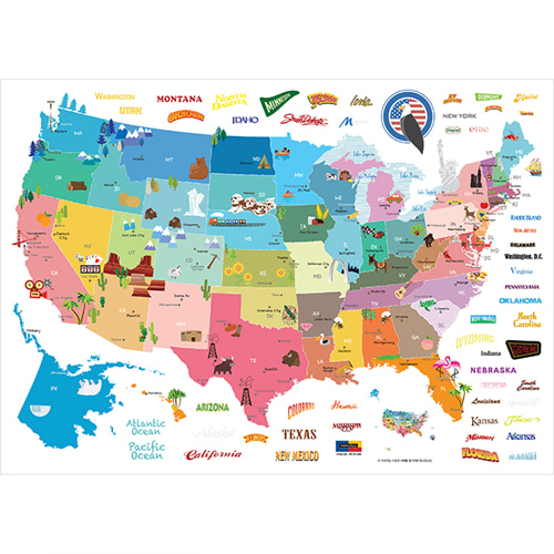 포인트 데코 스티커 미국 지도 (PS-61006)