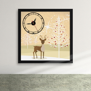 디자인액자시계(gm-cx060)-사슴과 함께 크리스마스를