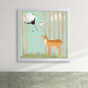 디자인액자시계(gm-cx067)-사슴과 아기새