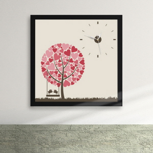 디자인액자시계(gm-cx084)-사랑나무와 사랑새