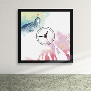 디자인액자시계(gm-iz219)-교회갈시간액자벽시계
