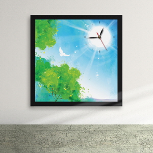 디자인액자시계(gm-iz223)-햇빛찬란한숲속액자벽시계