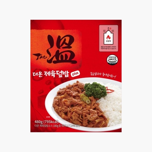 푸드제주 줄 당기면 ok~히트 제육덮밥480g(795kcal) (야채밥+소스+종이도시락+숟가락+히터팩+발열패드+발열용액)