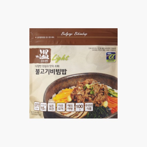 푸드제주 물 만 부우면 ok~한끼식사 더온 불고기비빔밥 100g(377kcal)X수량1개 비빔밥+소스+스푼+참기름+탈산소제/건조형