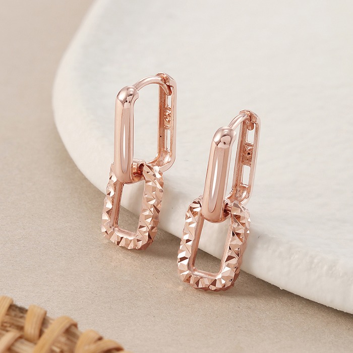 14K 18K 비쥬팝 볼륨 스퀘어 컷팅 귀걸이 16853,14K,18K,jewelry