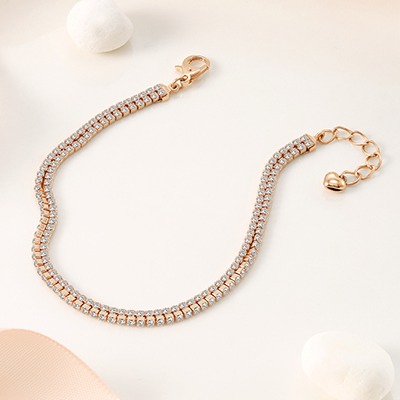 14K 비쥬팝 두줄 하트 테니스 팔찌 69305,14K,18K,jewelry