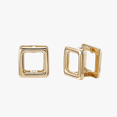 14K 18K 비쥬팝 메릴린 라운드 스퀘어 귀걸이 16807,14K,18K,jewelry