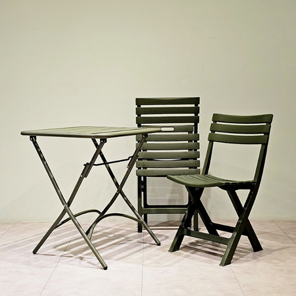 2인 야외용 루나 폴딩 접이식 카페테이블 의자세트(테이블1, 의자2)