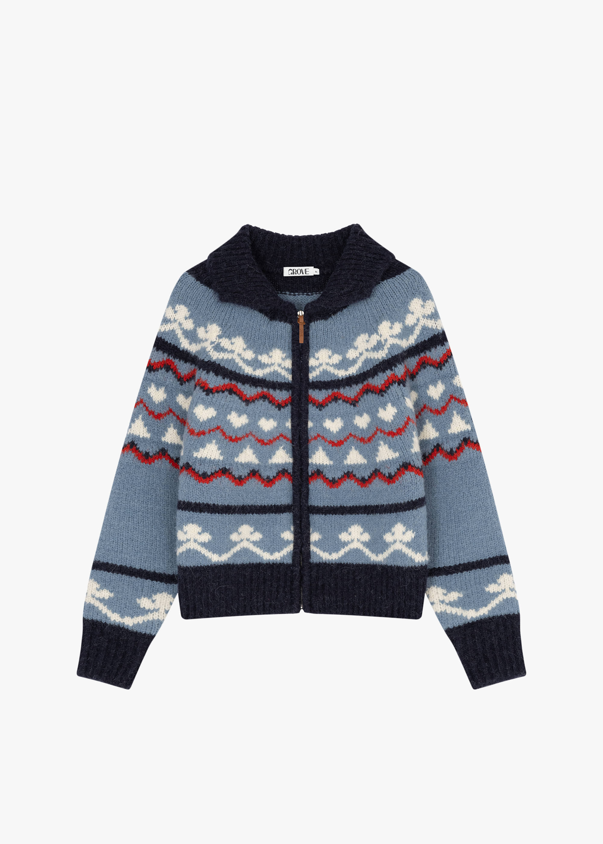 NORDIC KNIT ZIP-UP [2COLOR]