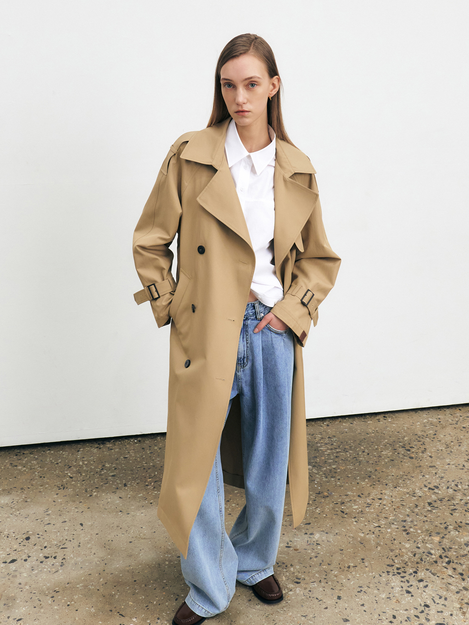 HACIE - [HACIE X ITALY] CLASSIC COTTON OVERSIZE TRENCH COAT [3COLORS]