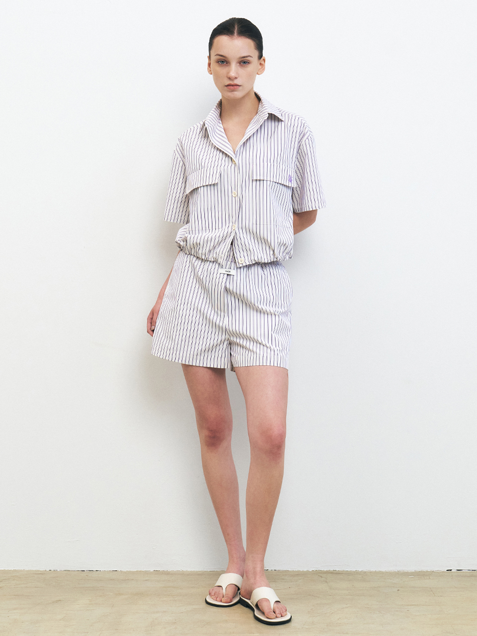 HACIE - VERTICAL STRIPE RELAXED SHORTS [3COLORS]