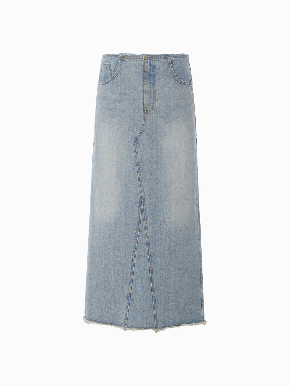 HACIE - LOW-RISE EMBROIDERY DENIM SKIRT [LIGHT BLUE]