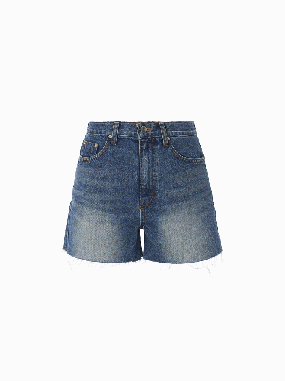 HACIE - EMBOSSED WASHING DENIM SHORTS [MIDDLE BLUE]