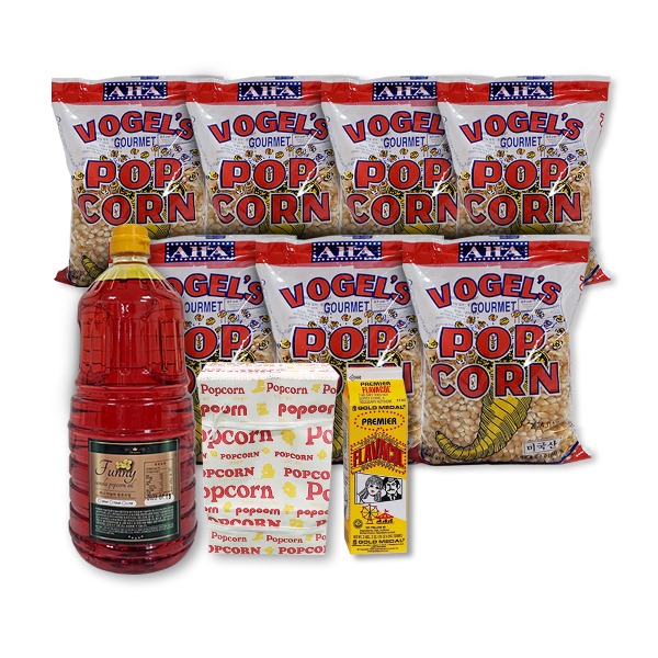 A set for rental - 300 people 700 g × 7 bags of corn Weaver-Canola Popcorn Oil 1.75 kg Popcorn Exclusive Bag for Popcorn (Medium) 300 sheets Salt 200 g Gift