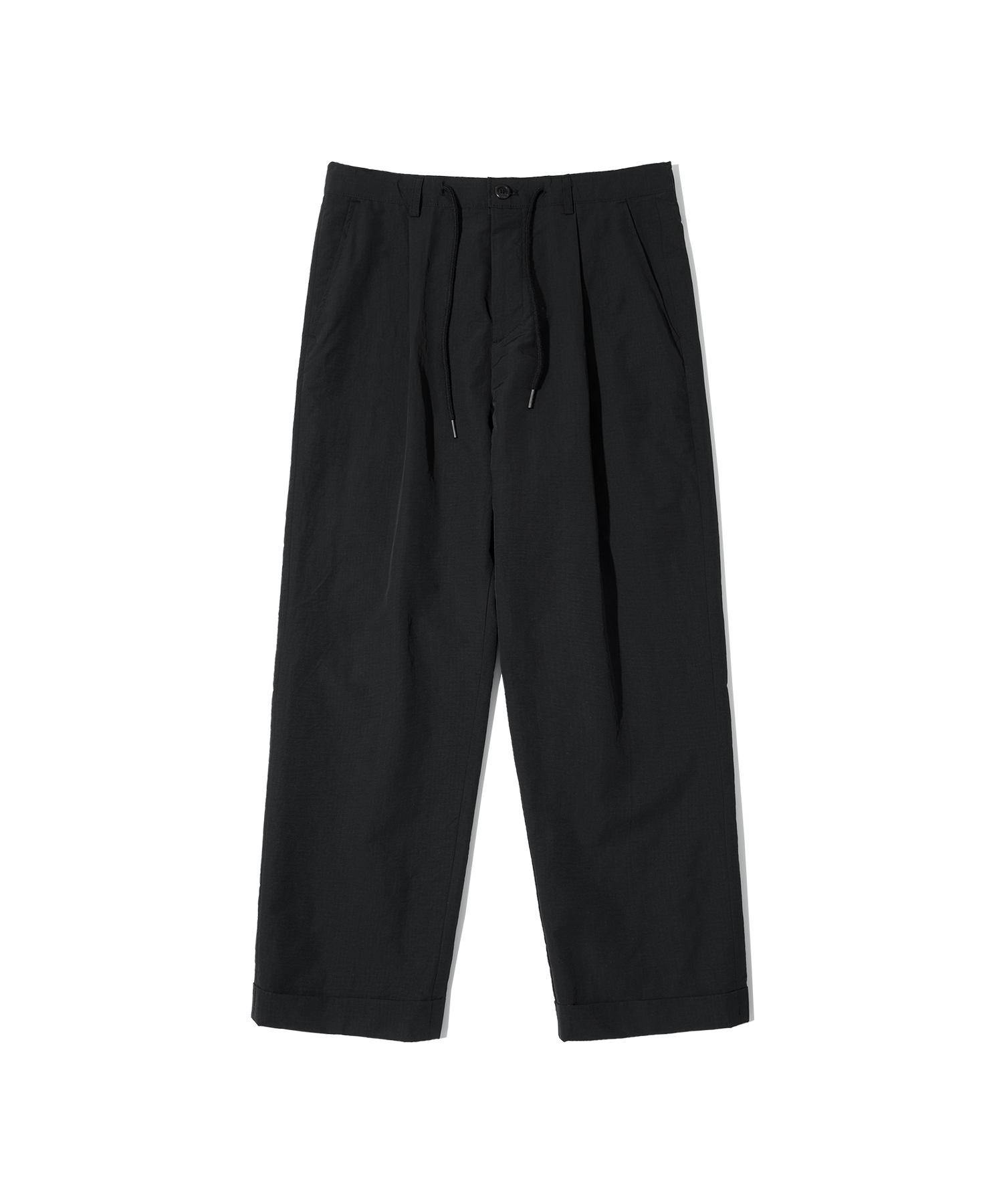 P10006 Turnup crop tapered pants_Black