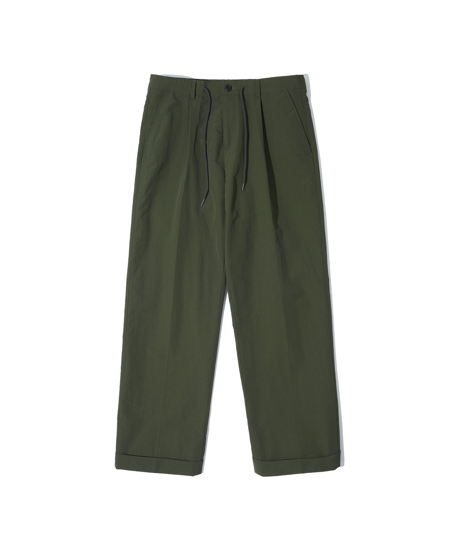 P10006 Turnup crop tapered pants_Khaki