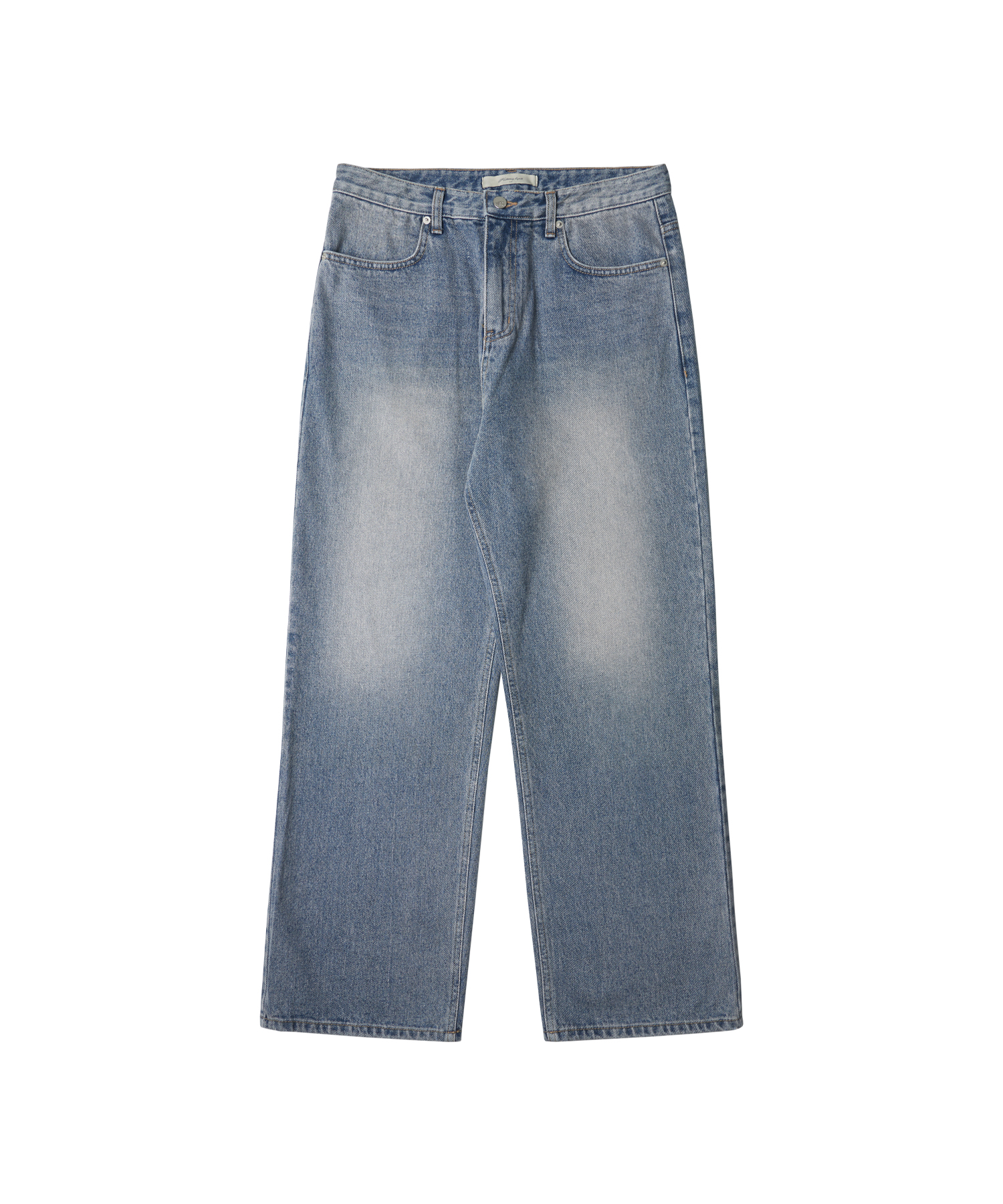 P10024 Washed straight denim_Medium blue