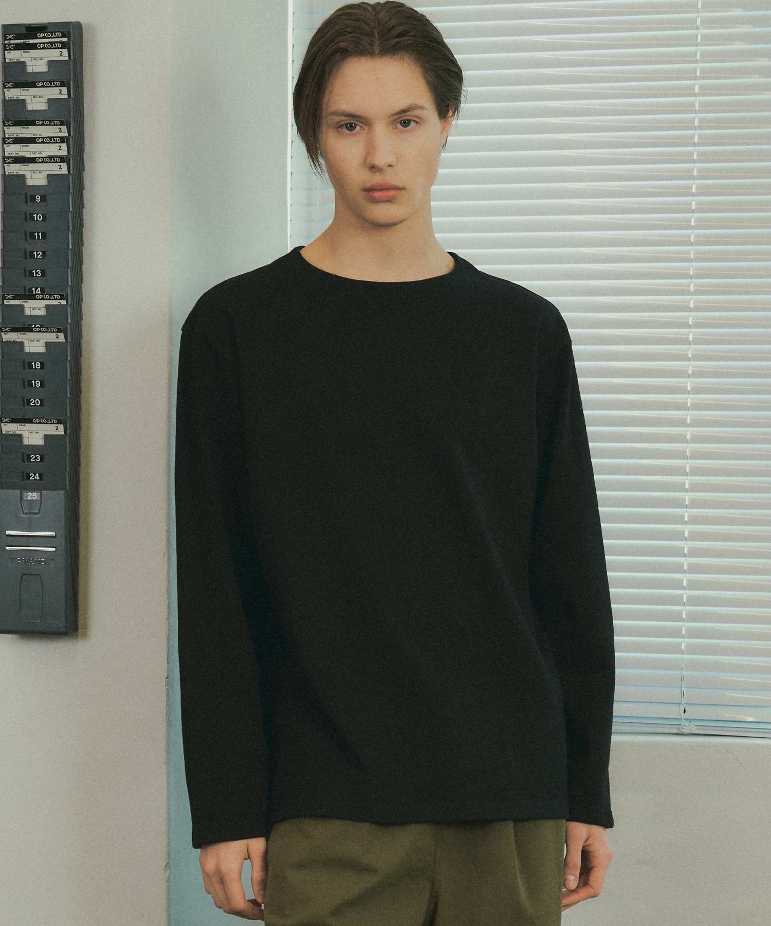 T20002 Boat neck long sleeve_Black