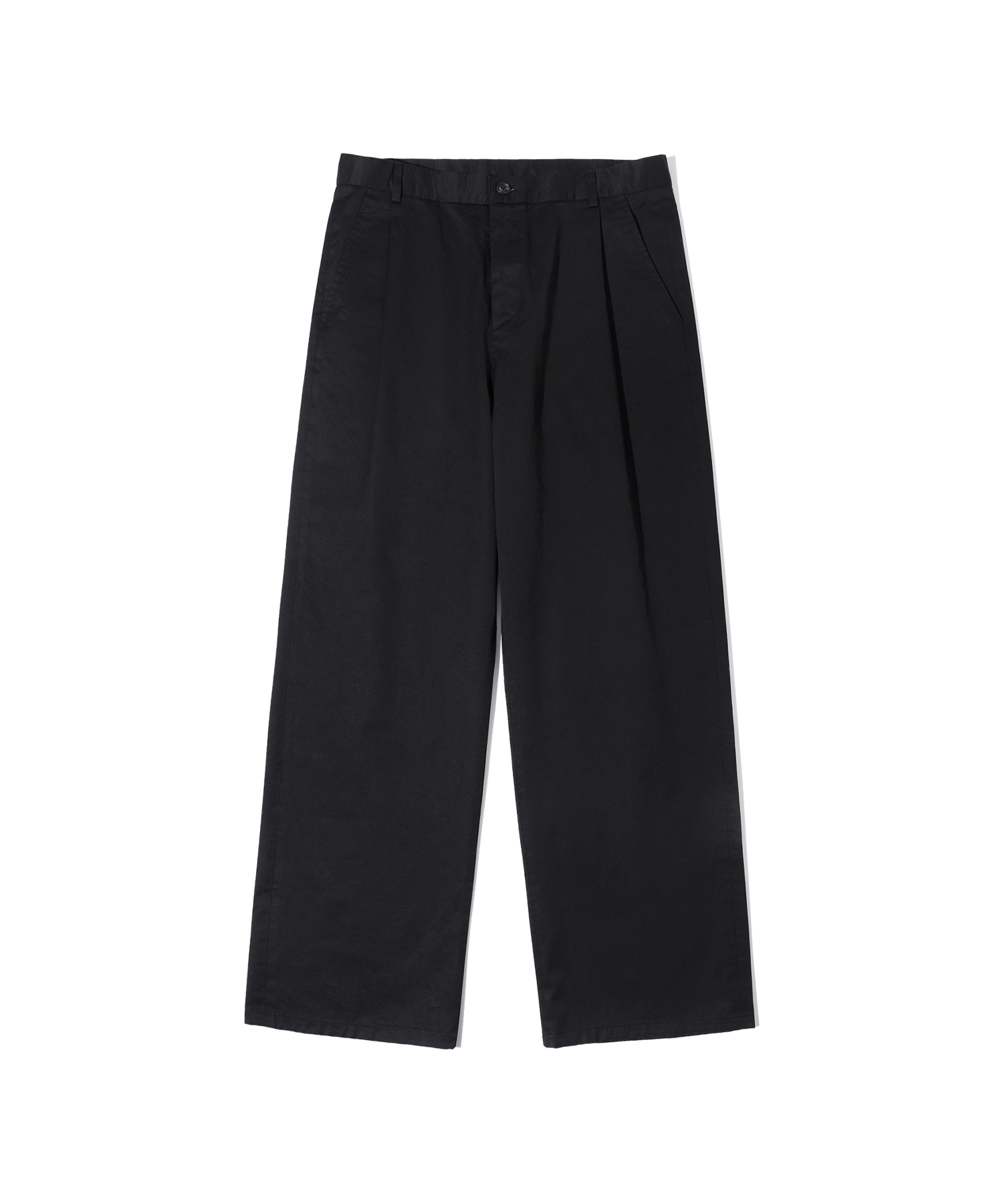 P10004 One tuck straight chino pants_Black