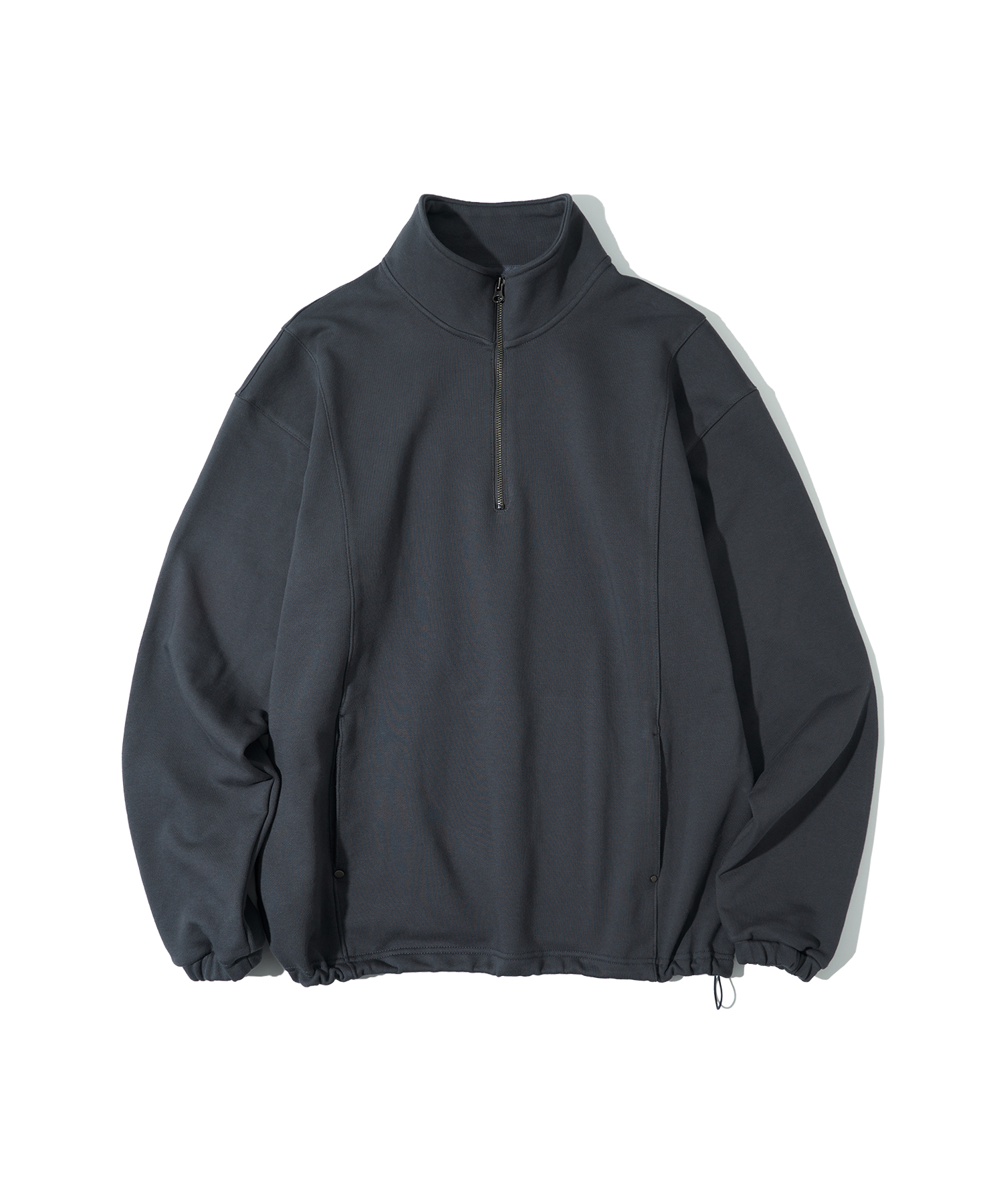 T20001 Curved anorak sweatshirt_Charcoal