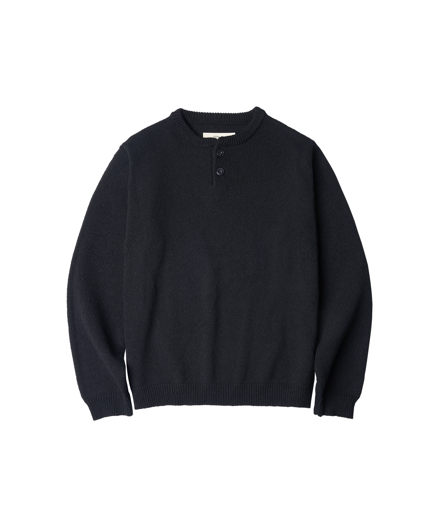 T20025 Henly-neck knit_Black