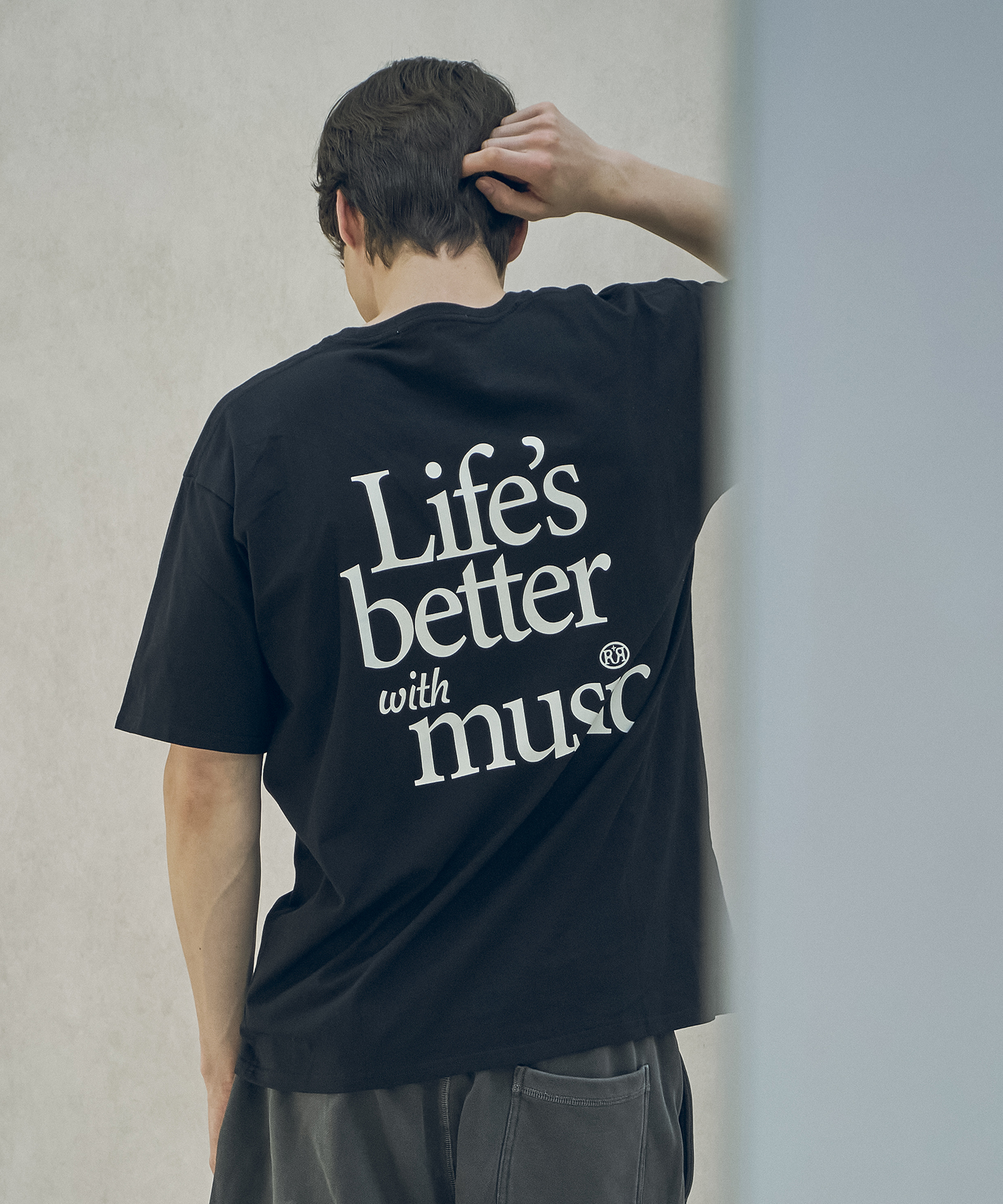[5/22 예약발송]T20046 Music printing T-shirt_Black