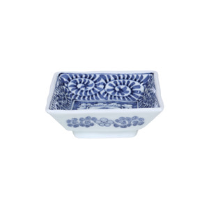 Arita Hasami Blue 산수화 정사각찬기 1p