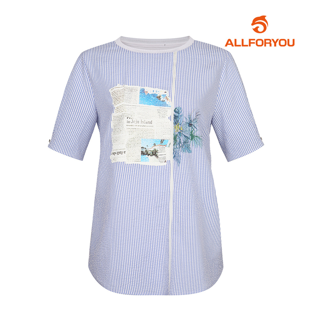 [올포유] 여성 줄무늬 반팔 티셔츠 ALTRK4321-906_G