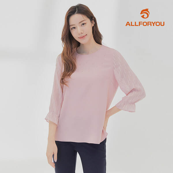 [올포유] [모델착장]여성 쉬폰 진주 티셔츠 ALTRK3241-403_G