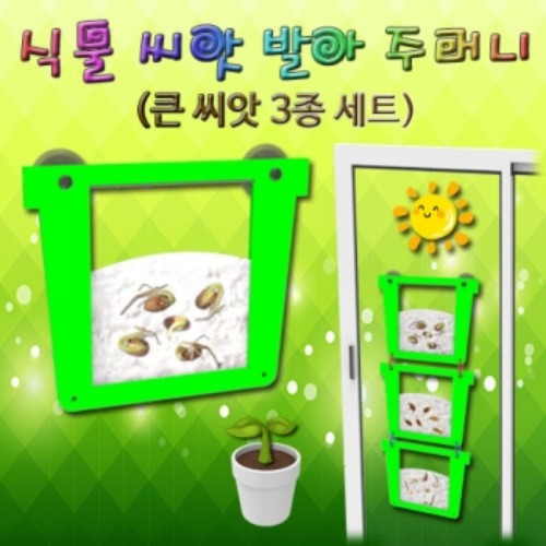 식물 씨앗 발아주머니(큰 씨앗 3종세트)-1인용/5인용(화분 별매)