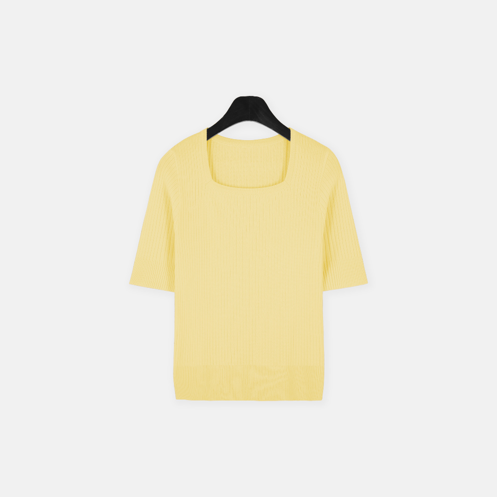반팔 티셔츠 옐로우 색상 이미지-S1L18