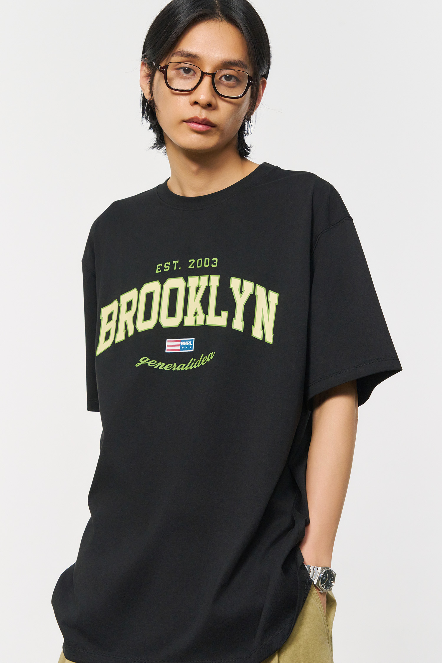 UNISEX 브루클린 반팔 티셔츠 [BLACK]
