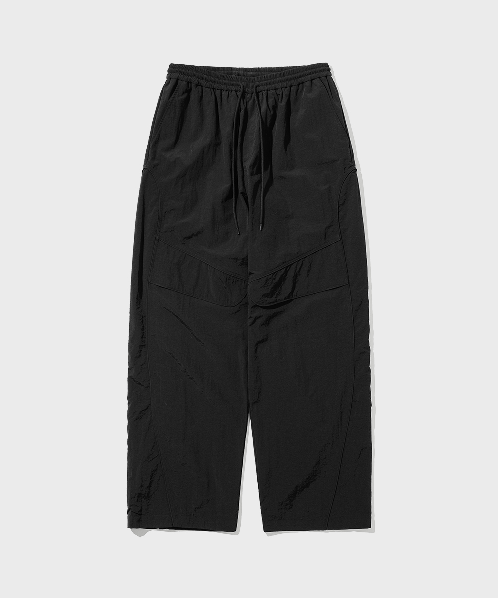 Track Piping Nylon Pants_Black