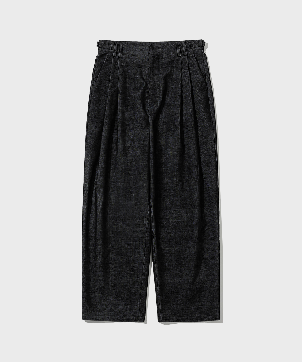 Two Tuck Pigment Corduroy Pants_Black