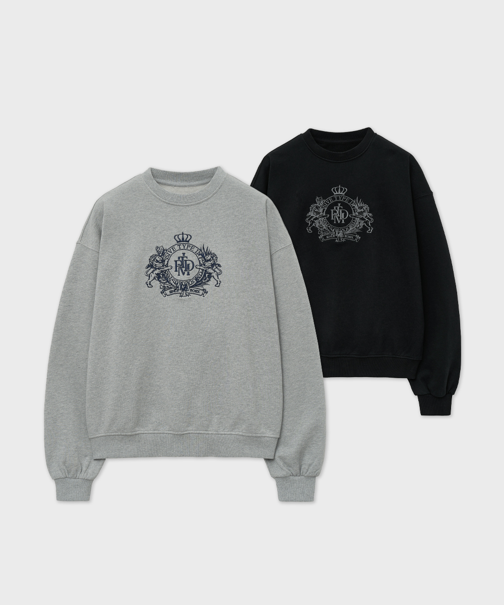 Crown Symbol Overfit Sweatshirt : 2color