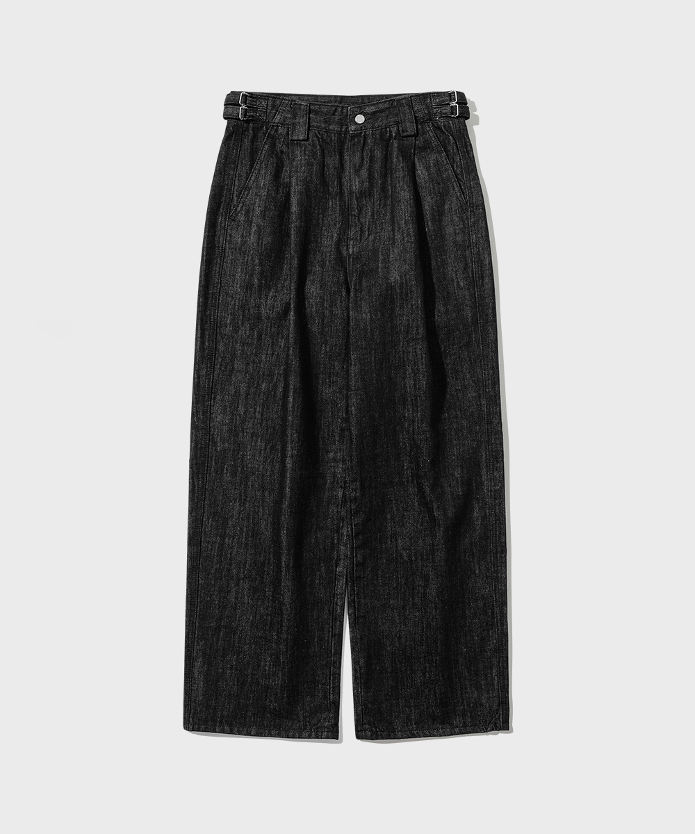 Double Adjust Denim Pants_Black