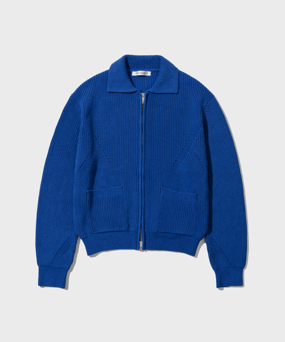 Monotone Full Zip-up Knit_Blue