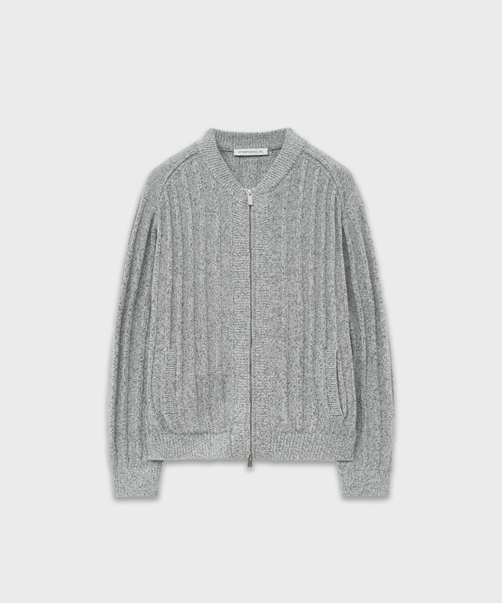 Reverse Two-Tone Shawl Collar Cardigan_Gray