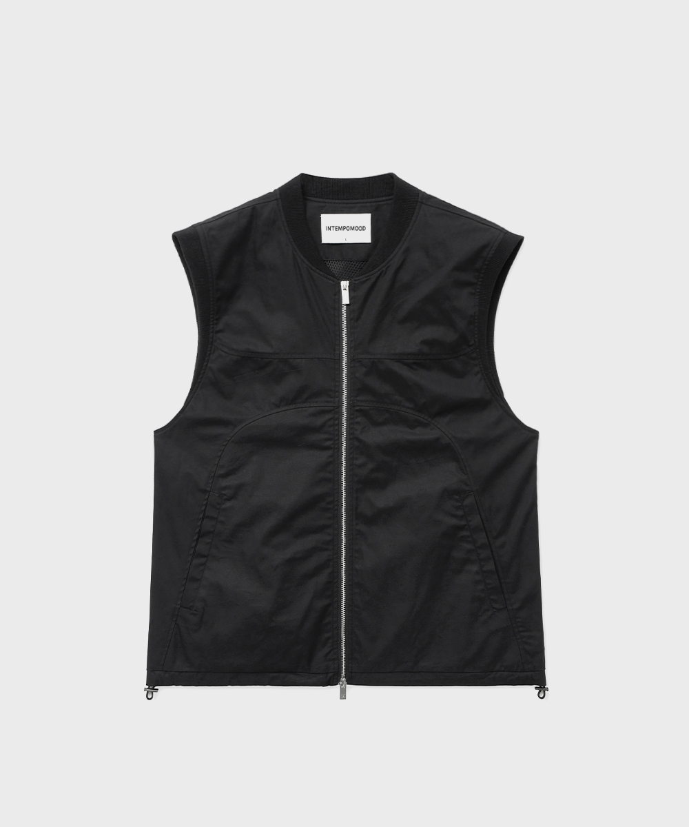 Shadow Round Neck Vest_Black