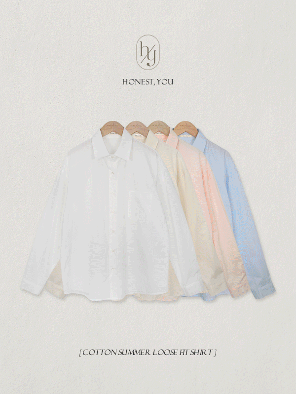 [HONEST, YOU] 네스티 아사 썸머 루즈핏 셔츠 - sh(4color)로빈유